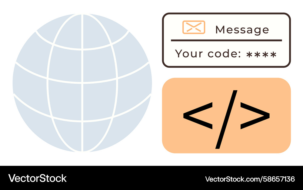 Secure Communication & Authentication Vector Image