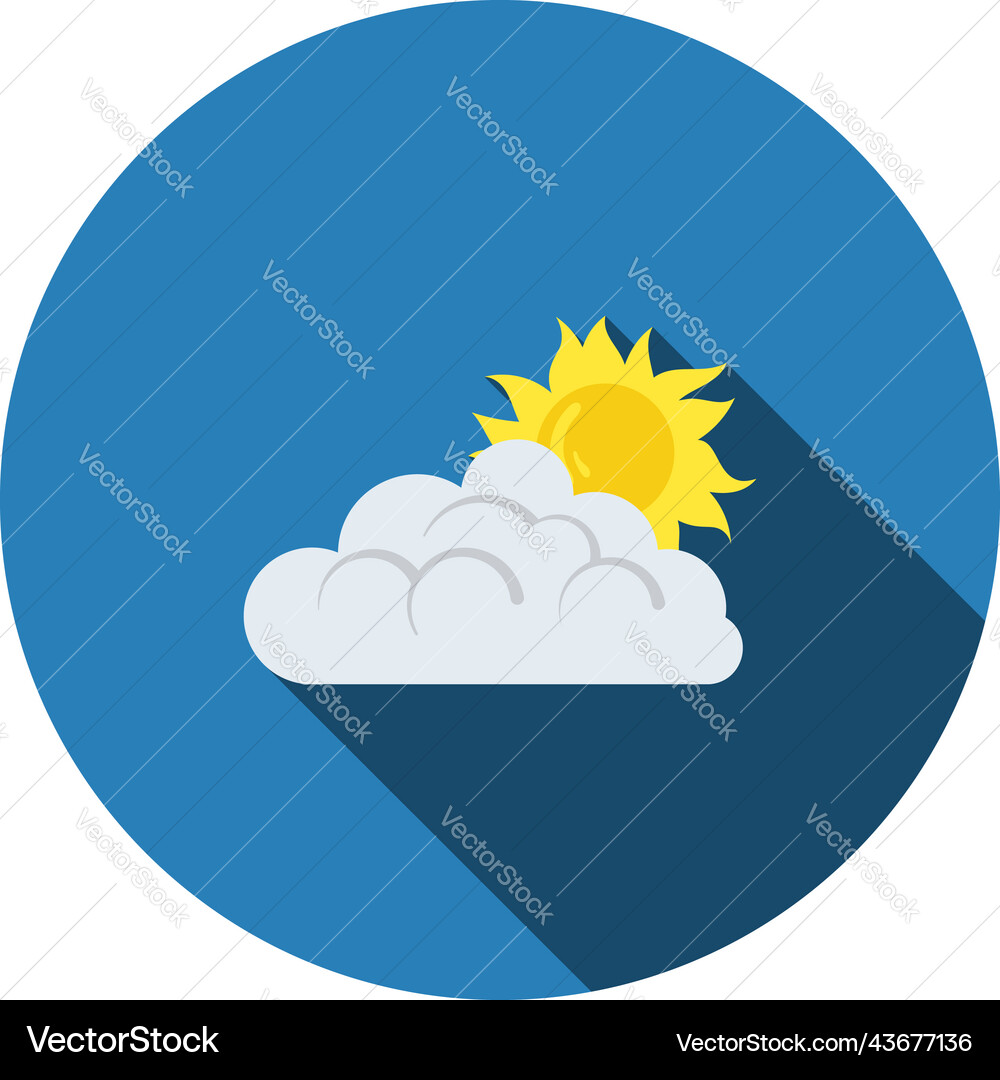 Sun behind clouds icon Royalty Free Vector Image