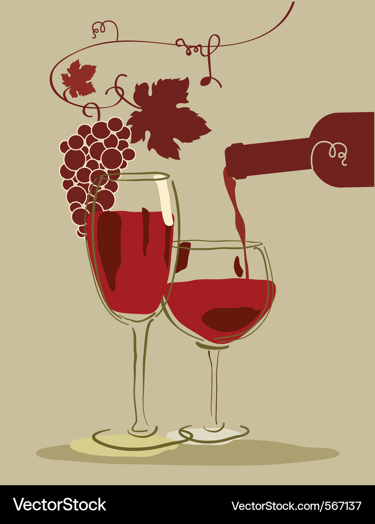 Elegant Red Wine Glass Vector Image