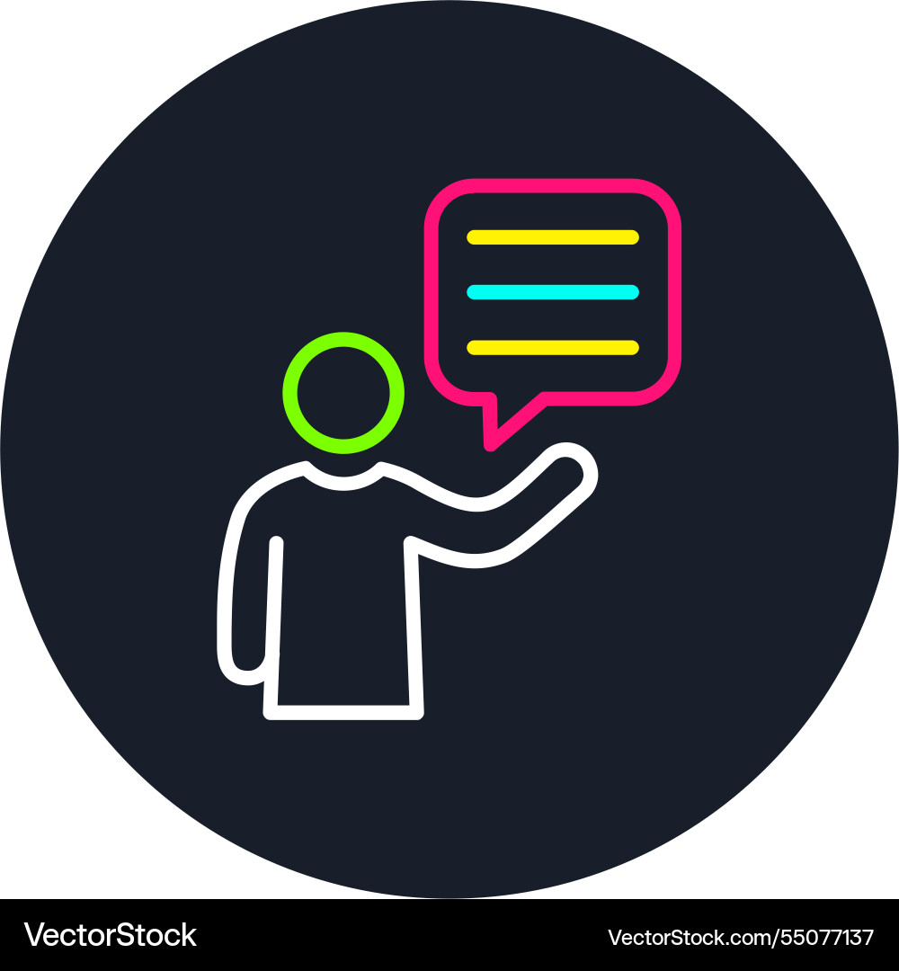 Explain line multi color icon Vector Image