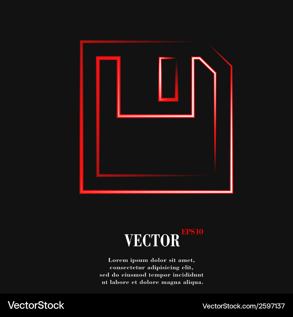 Floppy disk flat modern web button and space Vector Image