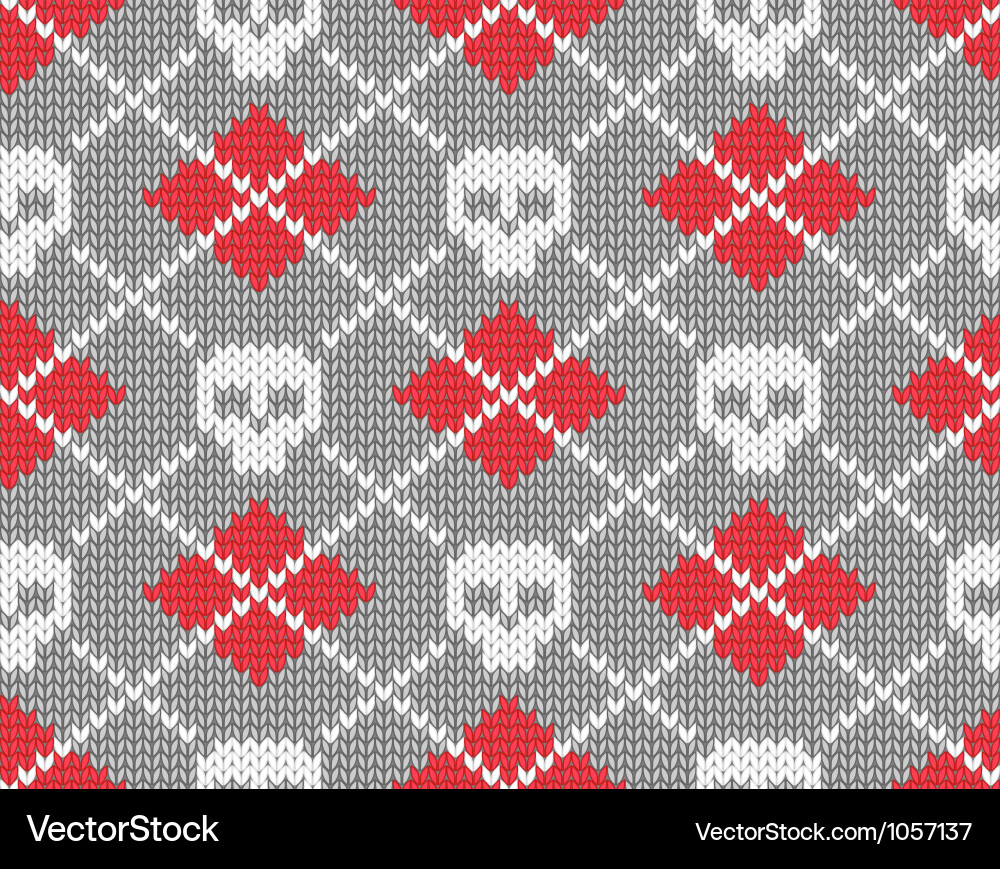 Knitted Skull Pattern Vector Image
