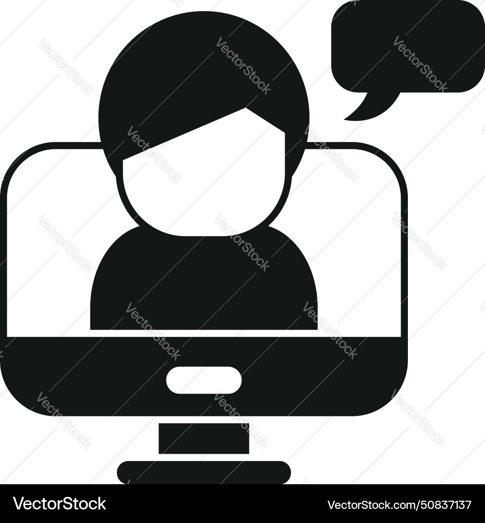 Online computer speech icon simple Vector Image
