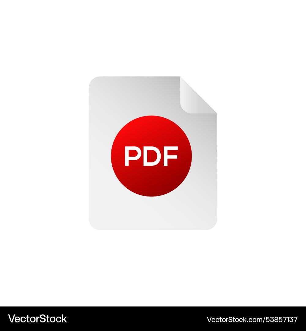 Pdf file document icon text vector image