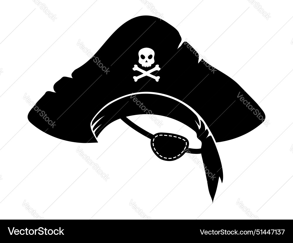 Pirate photo booth mask with hat and eye patch Pirate photo booth mask with hat and eye patch vector image