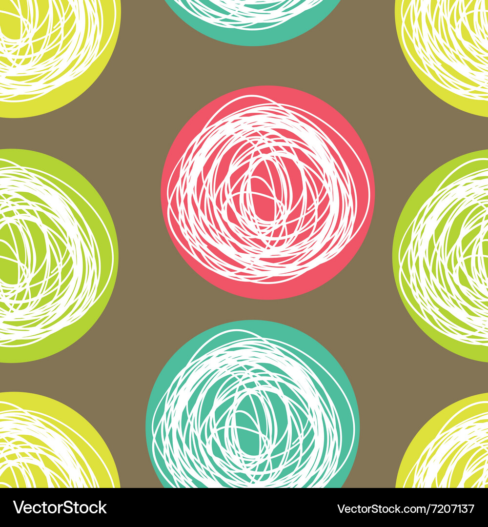 Seamless pattern with scribbles circles Vector Image