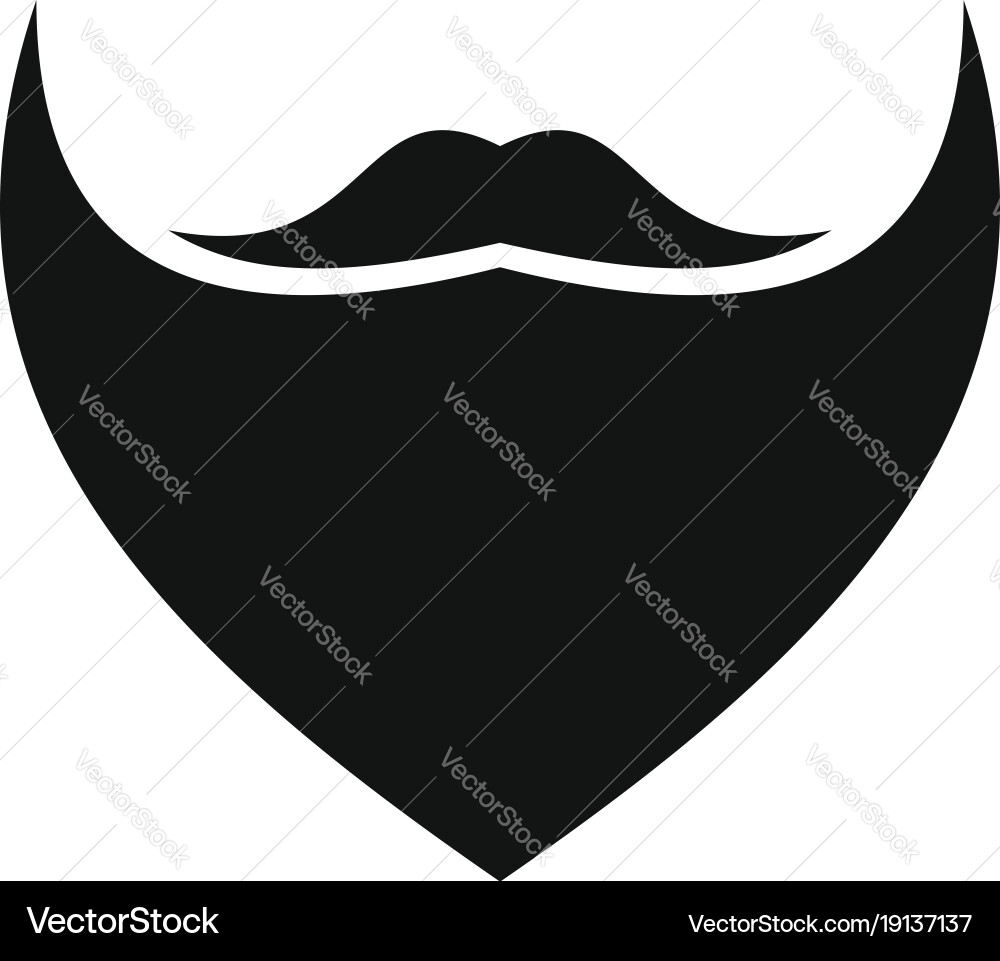 Triangular beard icon simple style Vector Image