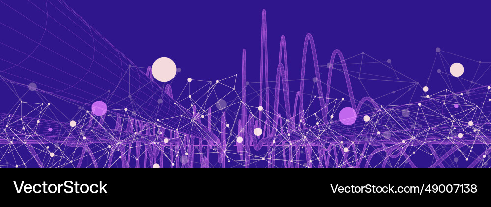 Abstract background with a wireframe dynamic Vector Image