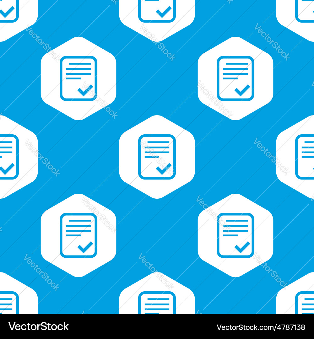 Approved document hexagon pattern vector image