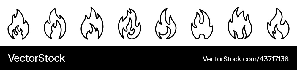 Feuerflamme Icon Set Vektorbild