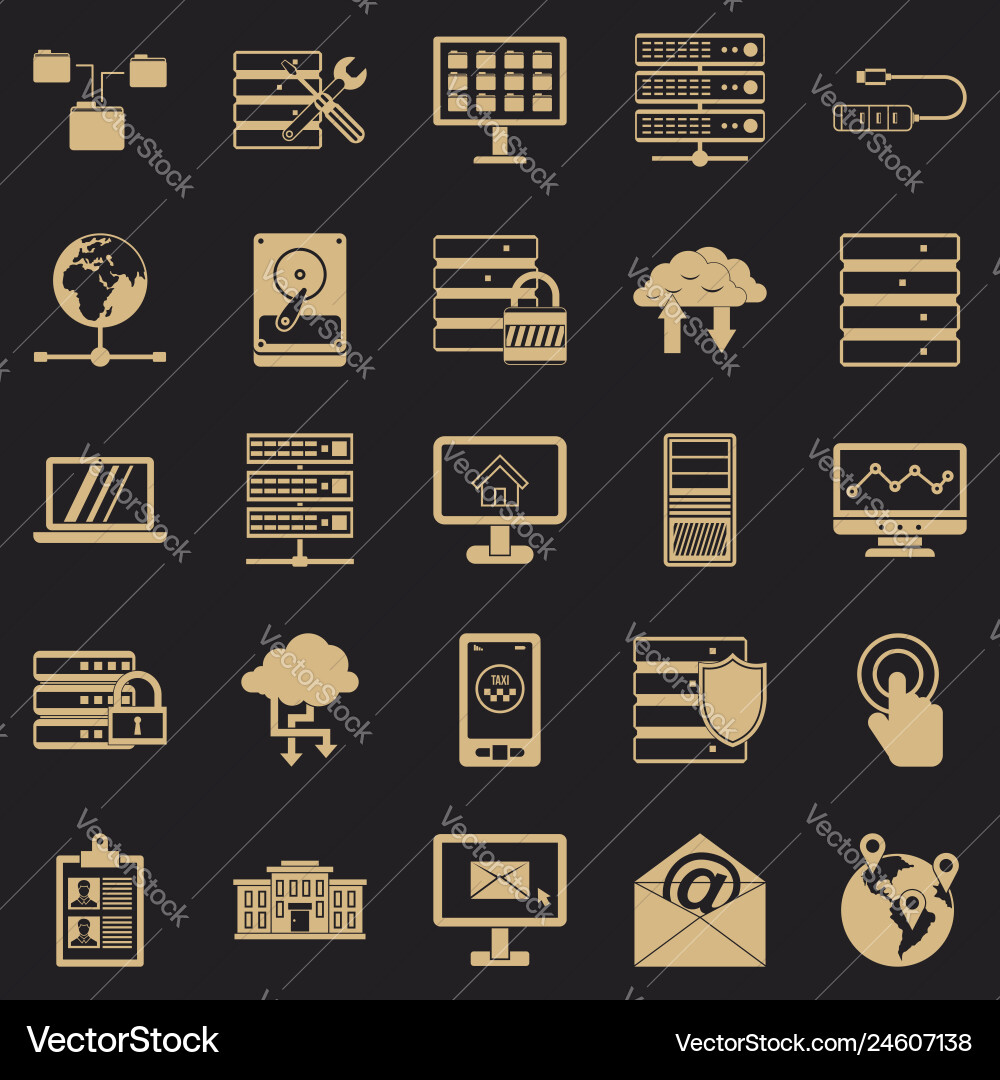 Handheld icons set simple style Handheld icons set simple style Vector Image