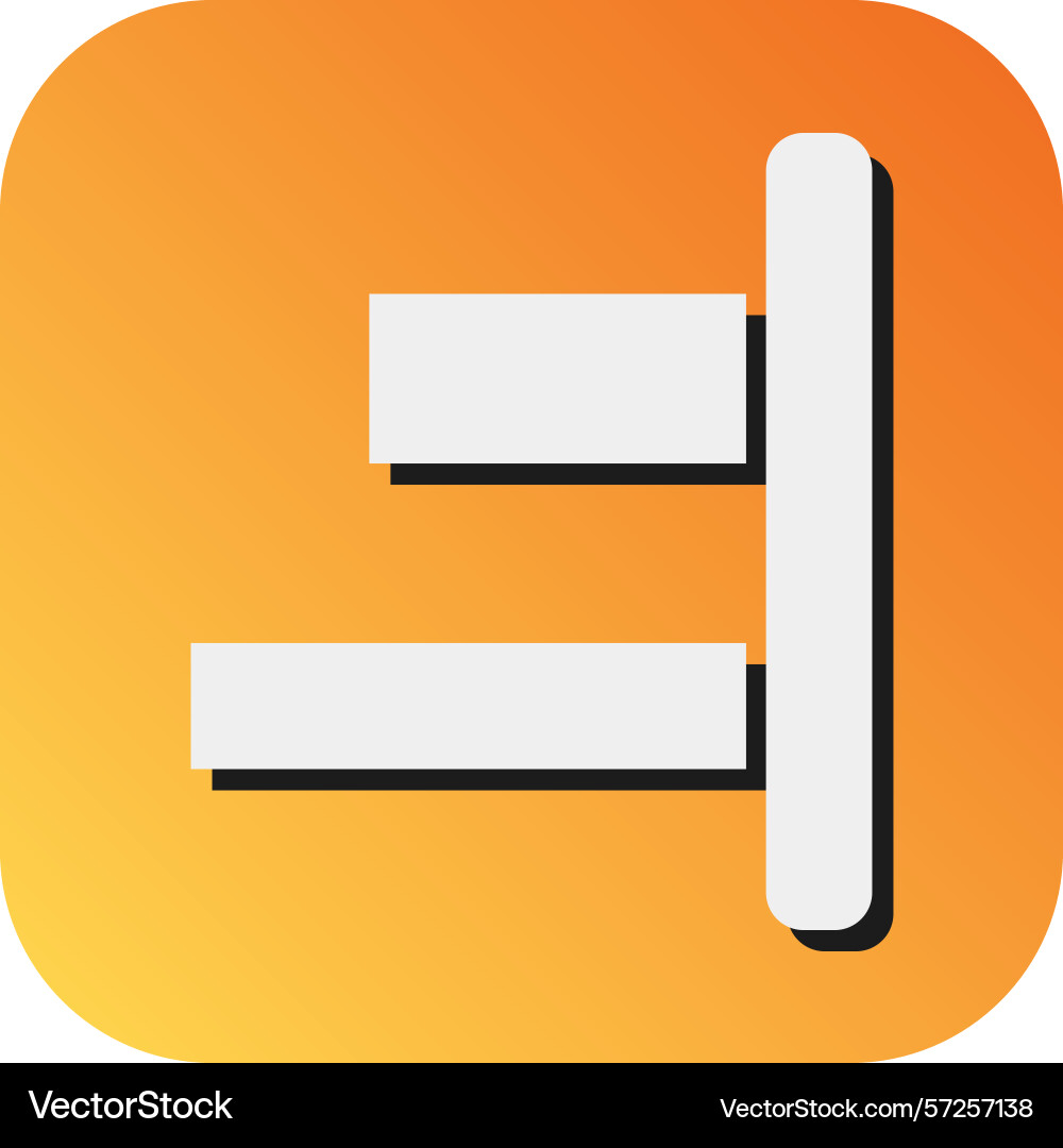 Horizontal right align glyph gradient background Vector Image