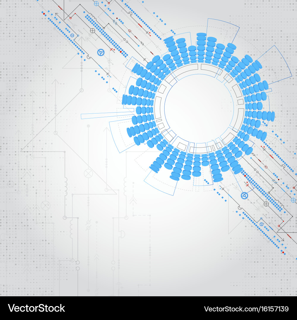 Abstract technological background with various vector image