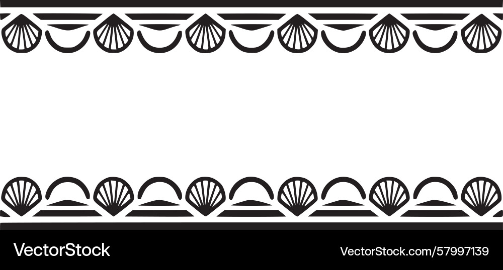 Art Deco Seashell Border Pattern Vector Image