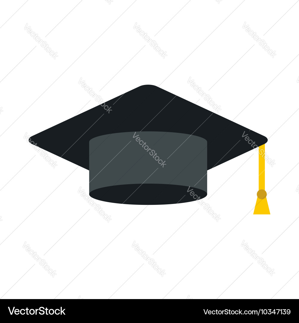 Black Graduation Cap Icon Vector Image
