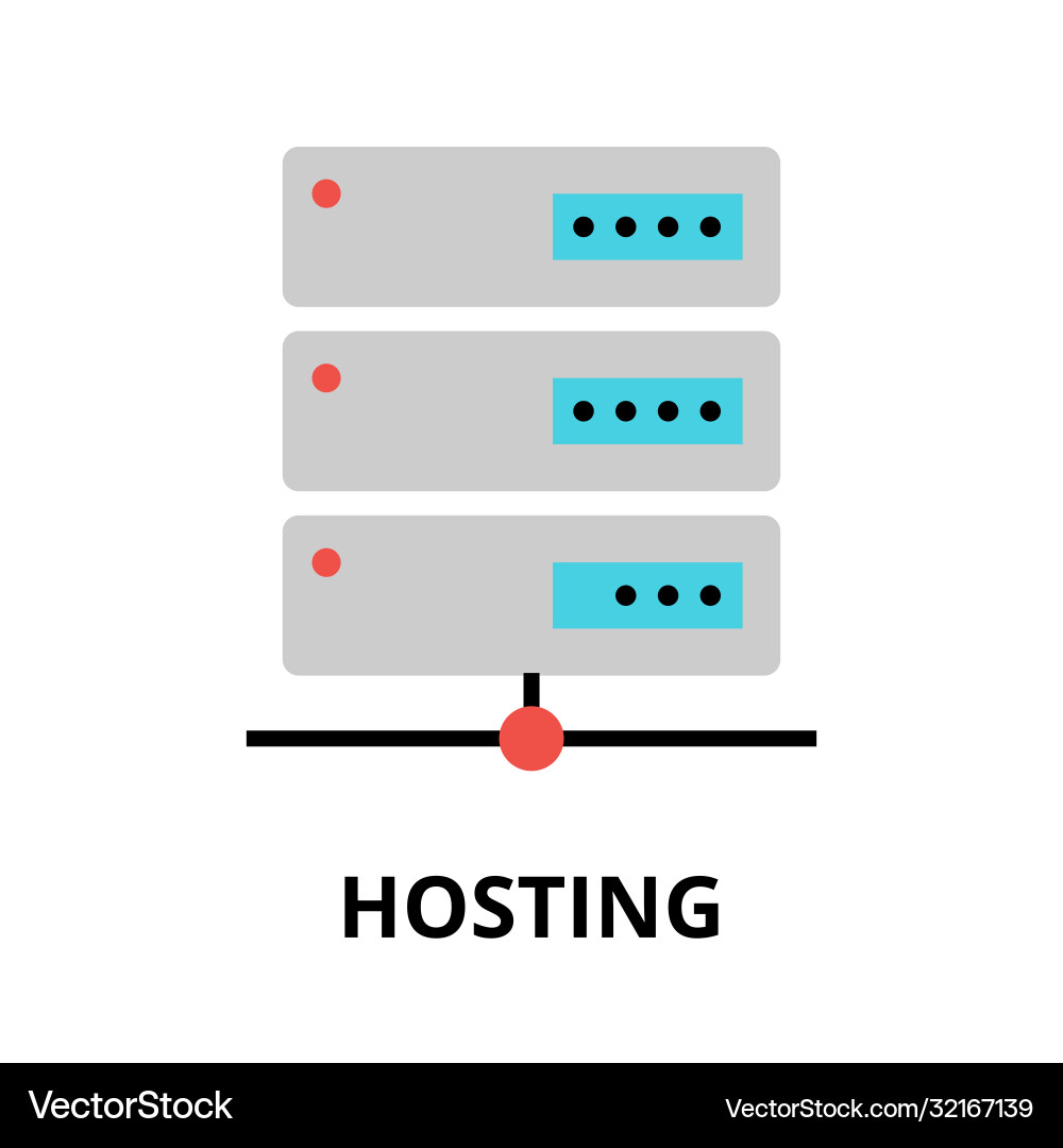 Concept hosting icon for graphic and web design Concept hosting icon for graphic and web design vector image