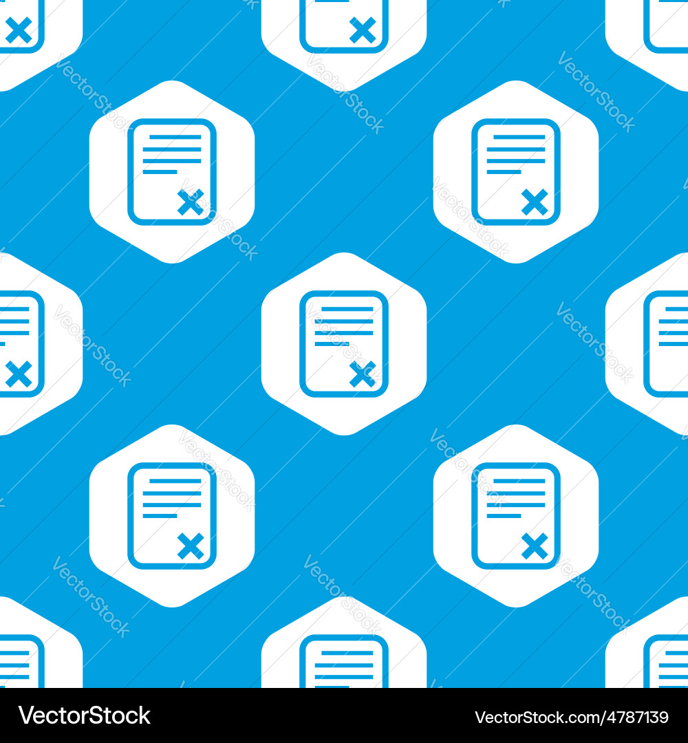 Declined document hexagon pattern vector image