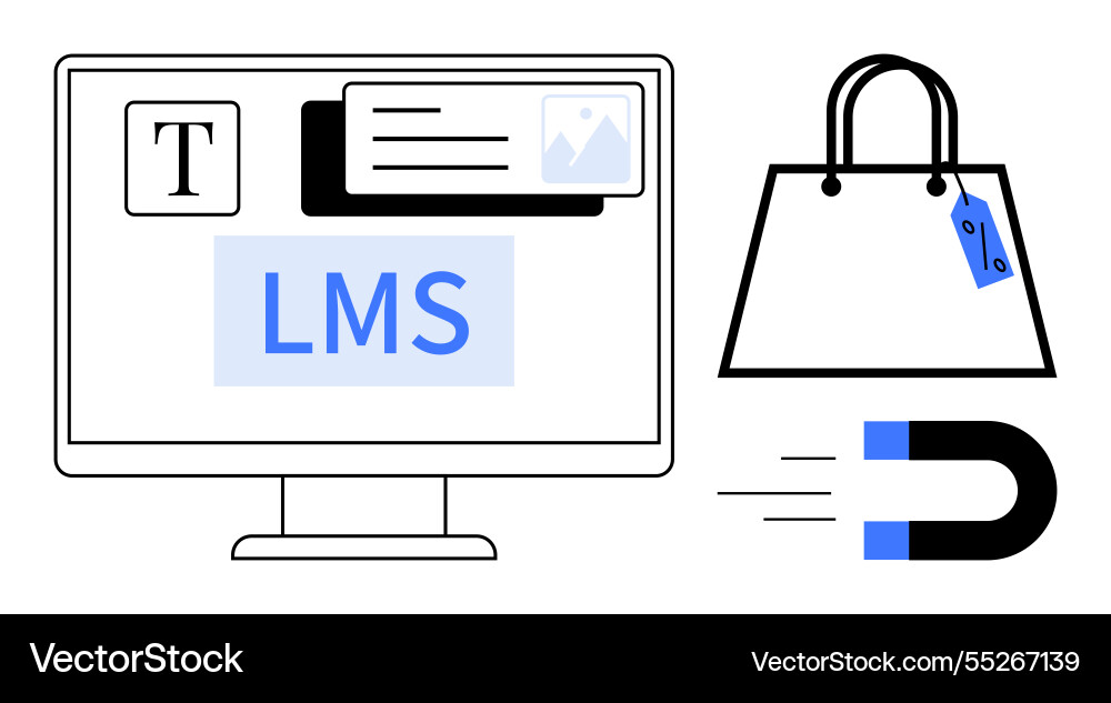 Digital learning management system with e-commerce Digital learning management system with e-commerce vector image