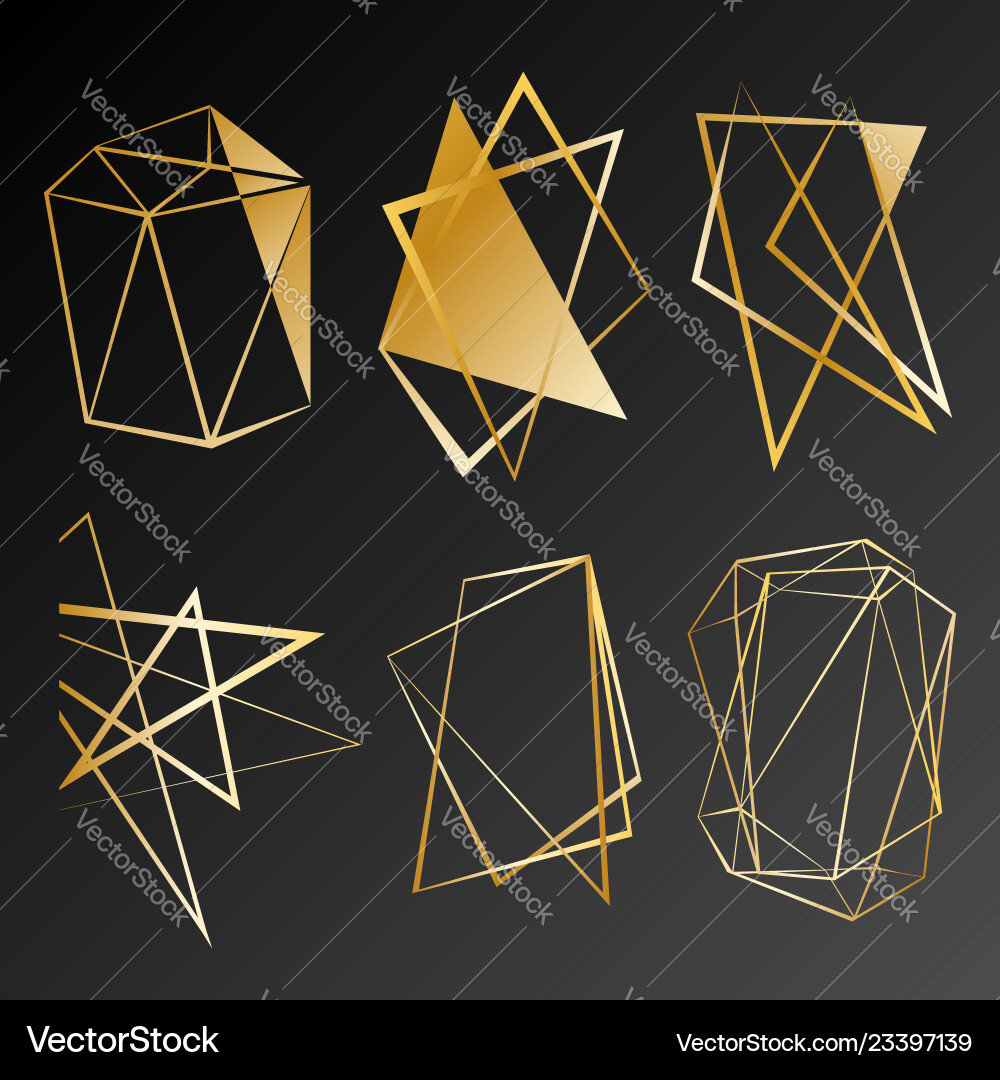 Gold gradient shapes for the banner flyer poster Gold gradient shapes for the banner flyer poster vector image