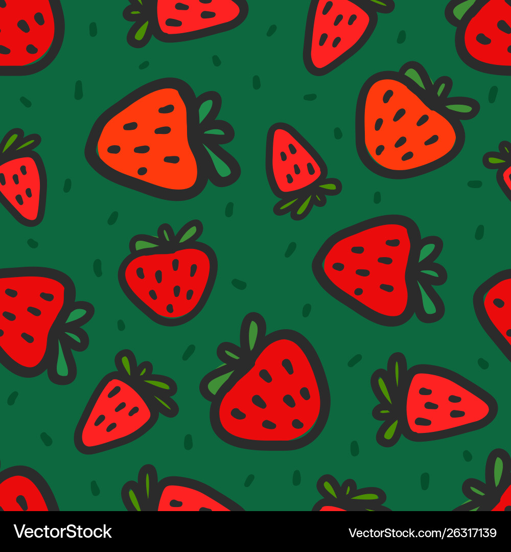 Seamless pattern with red strawberries Seamless pattern with red strawberries vector image
