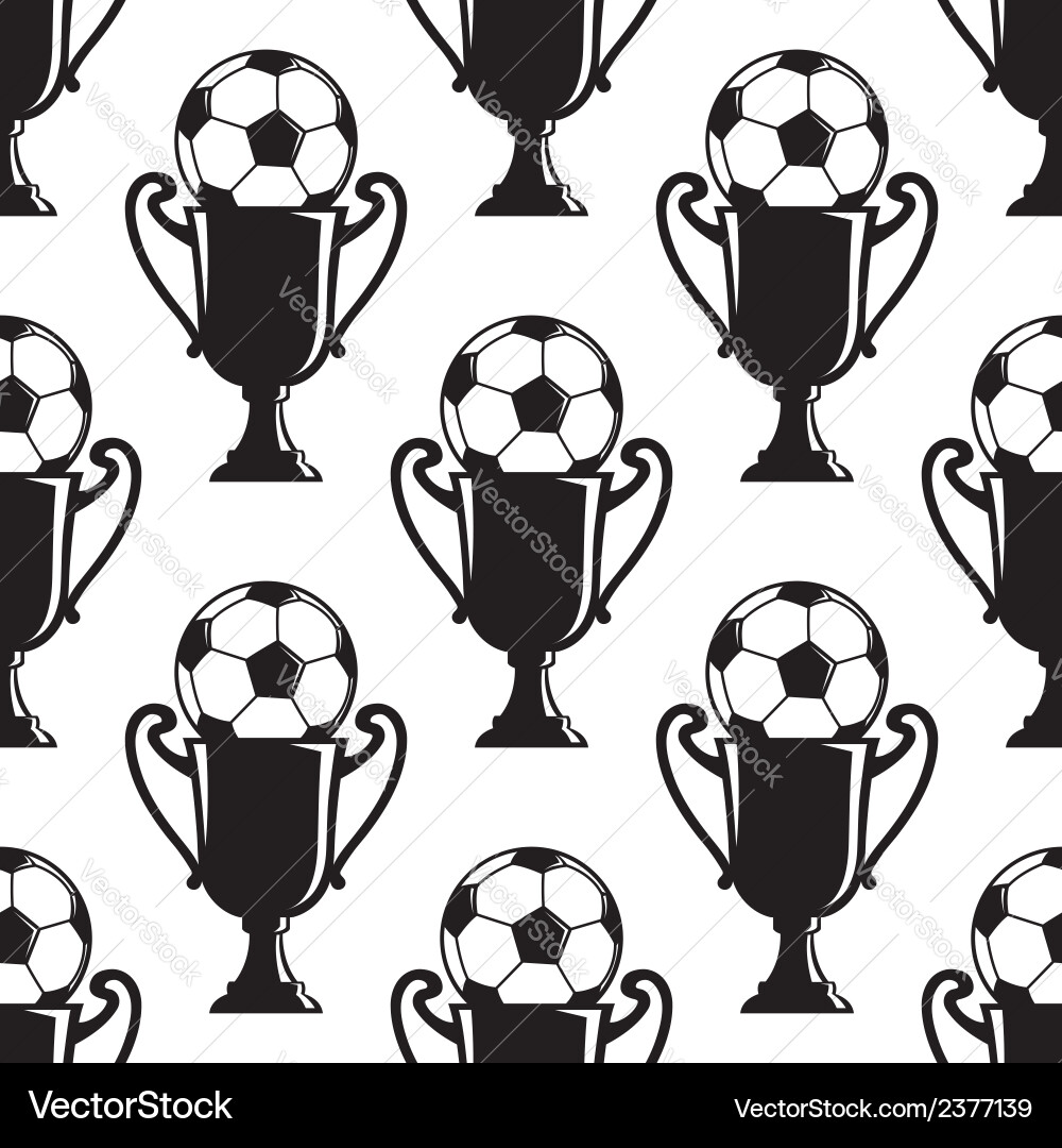 Soccer Champions Trophy Pattern Vector Image