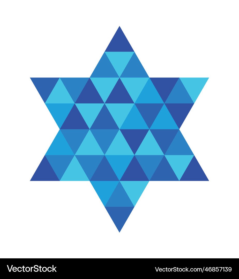 Star of david with a triangle mosaic pattern vector image