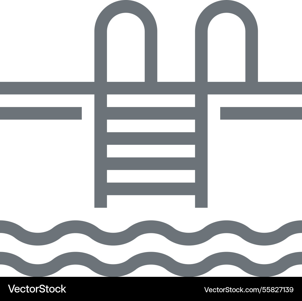 Swimming pool flat line web icon concept Vector Image