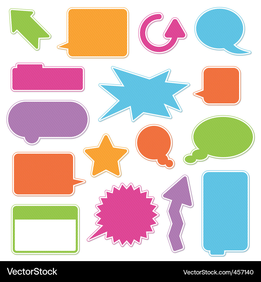 Colorful Speech Bubbles & Text Boxes Vector Image