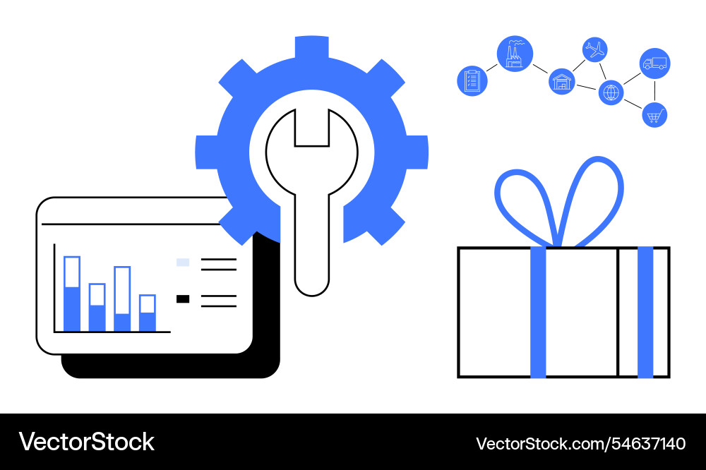 Digital tools and elements representing data Digital tools and elements representing data vector image