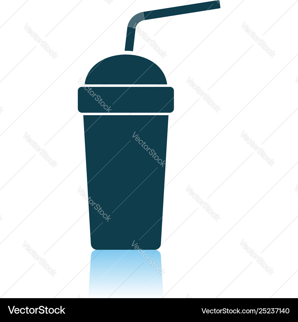 Disposable soda cup and flexible stick icon Disposable soda cup and flexible stick icon vector image