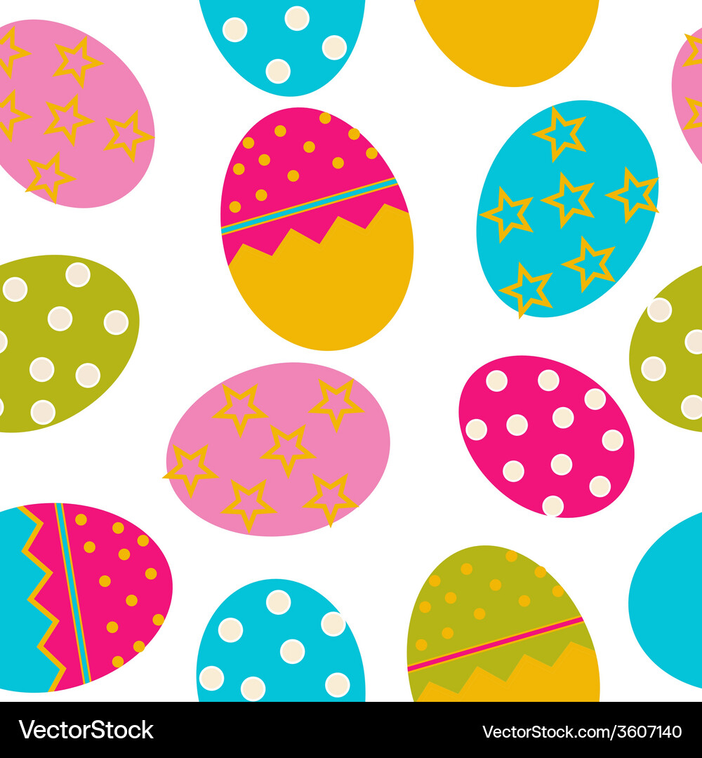 Easter seamless pattern with eggs background Vector Image