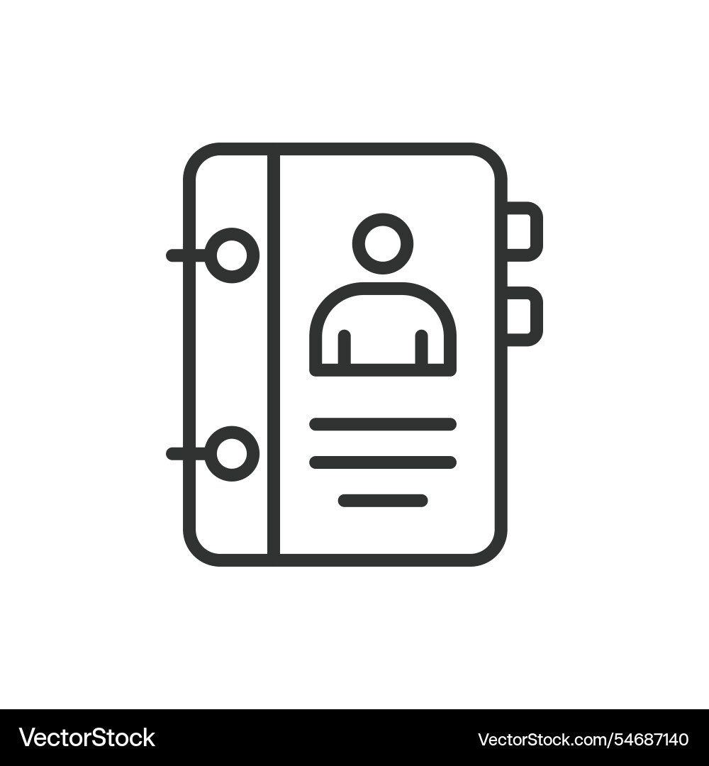 Notepad icon in line design notebook Vector Image
