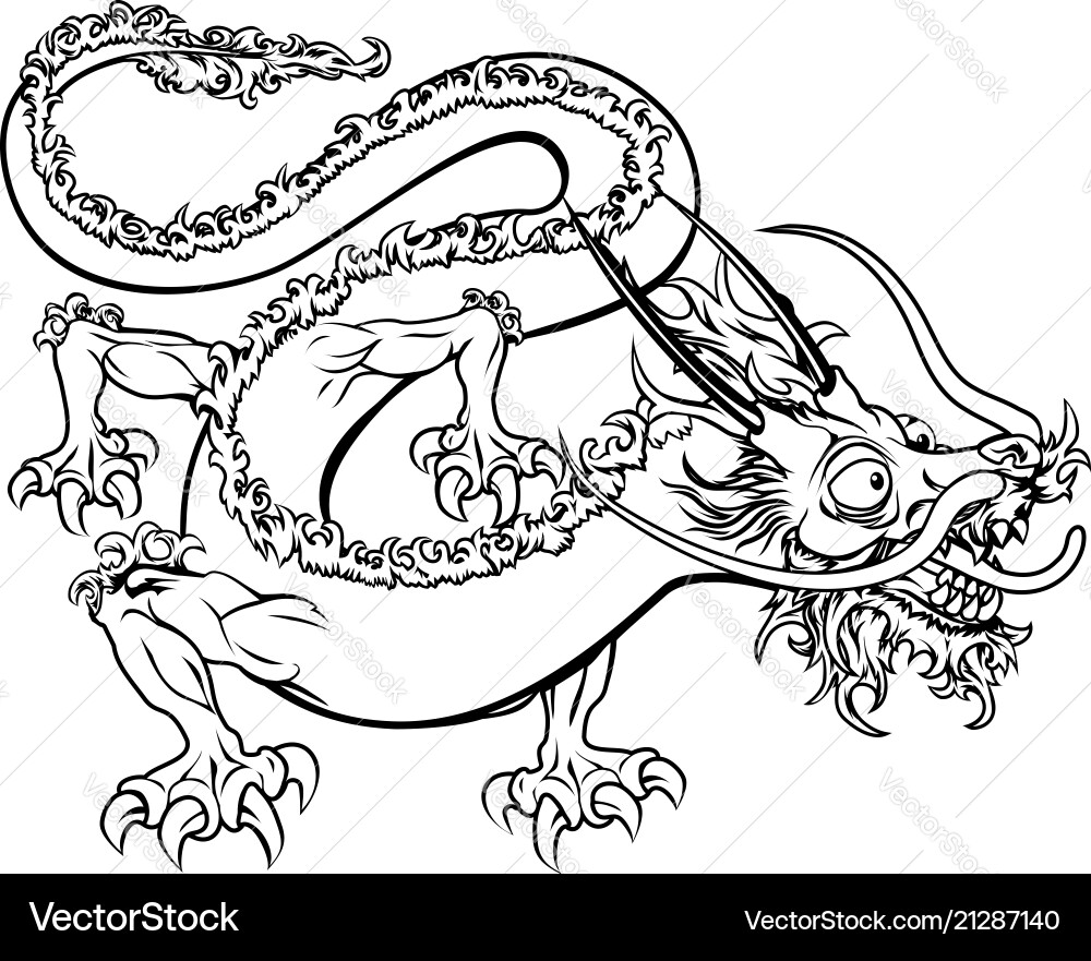 Oriental Dragon Symbol Vector Image