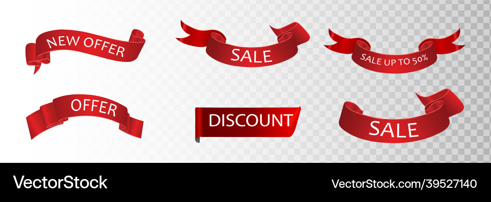 Price tags collection ribbon sale banners Price tags collection ribbon sale banners vector image