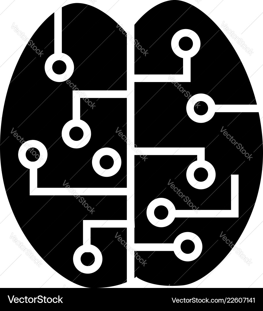 Concept brain smart icon simple style Concept brain smart icon simple style vector image