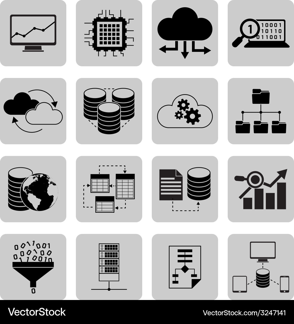 Data analysis icons vector image