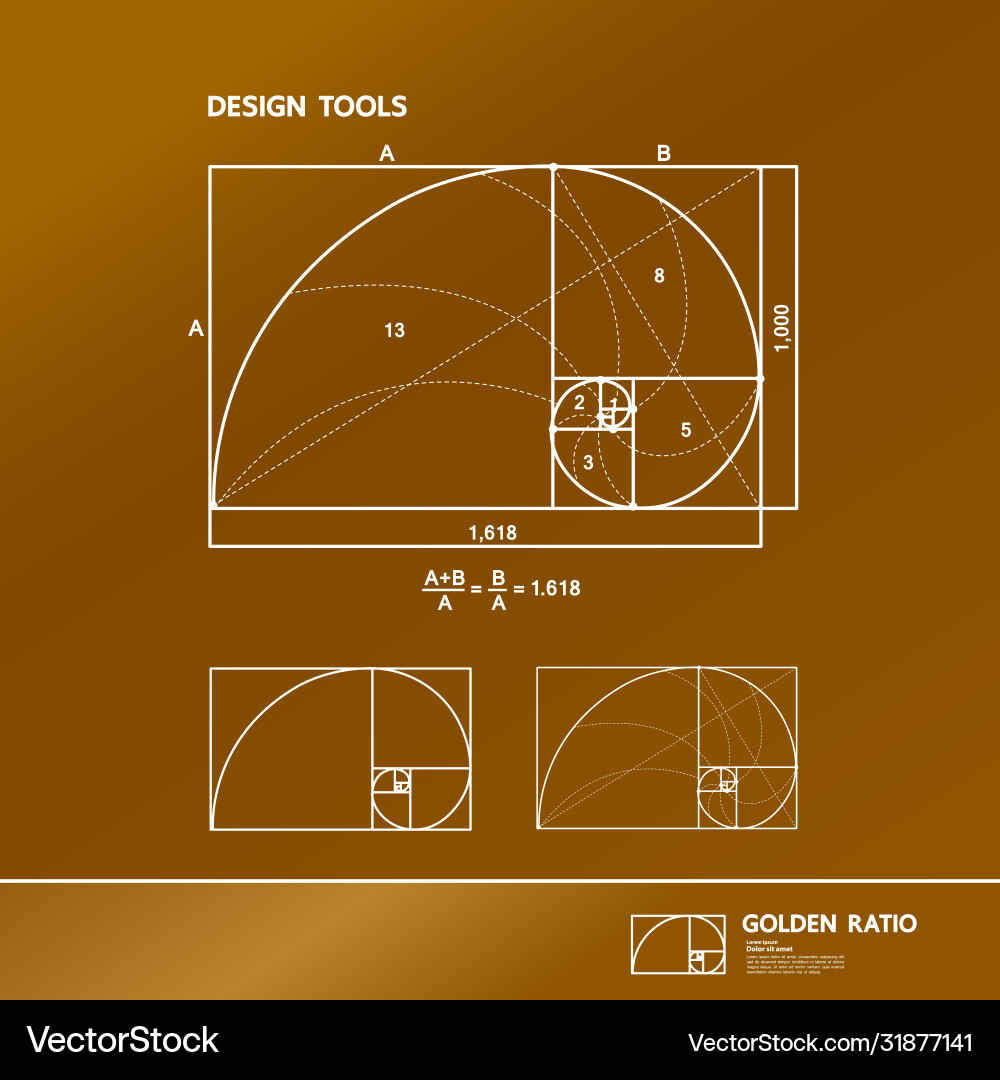 Golden Ratio & Fibonacci Sequence vector image