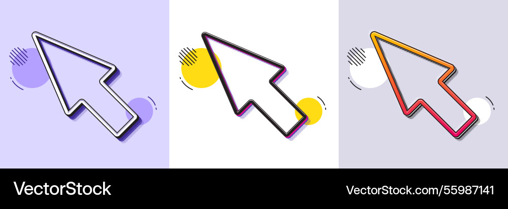 Mouse cursor line icon pointer sign halftone Vector Image