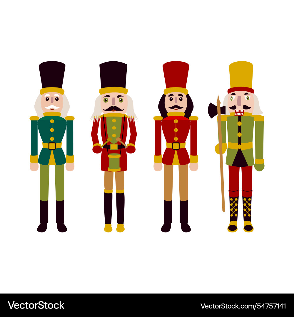 Nutcracker soldier object set Nutcracker soldier object set Vector Image