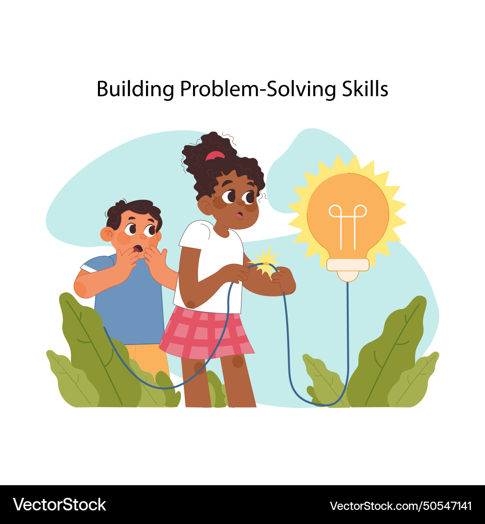 Problem solving skills concept flat Problem solving skills concept flat Vector Image