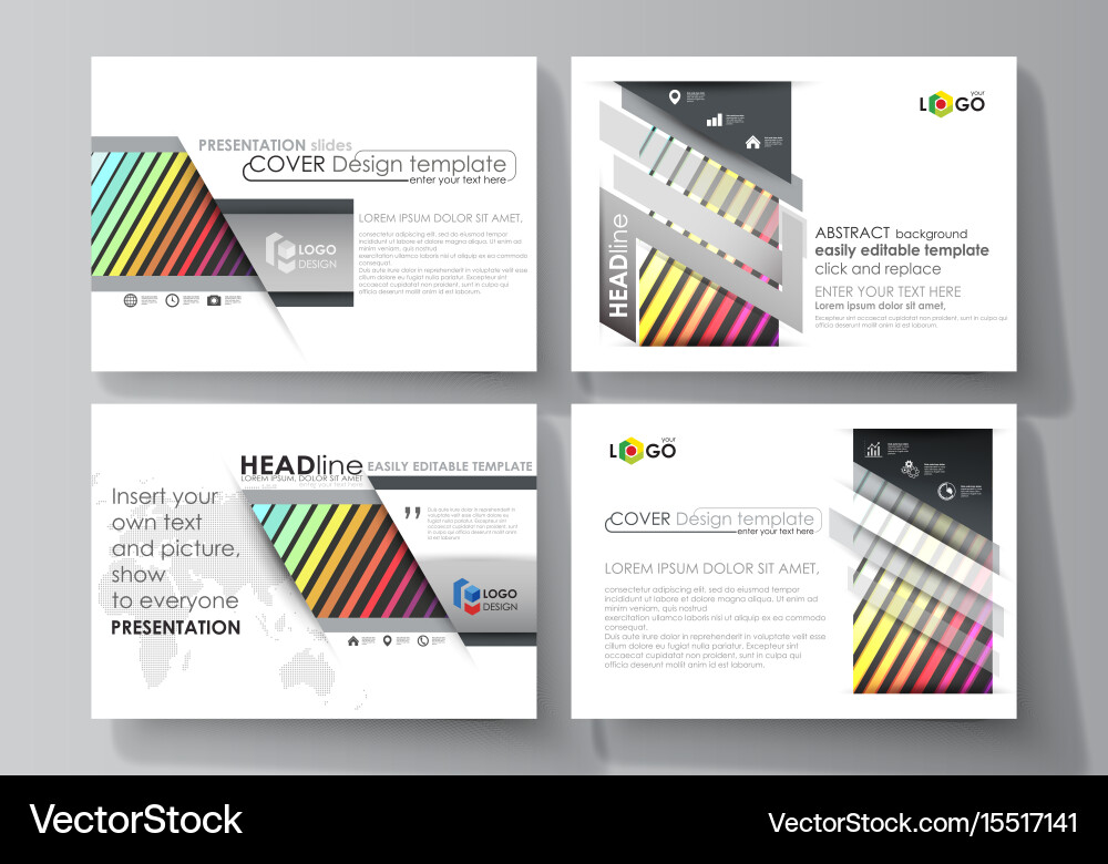 Set of business templates for presentation slides vector image