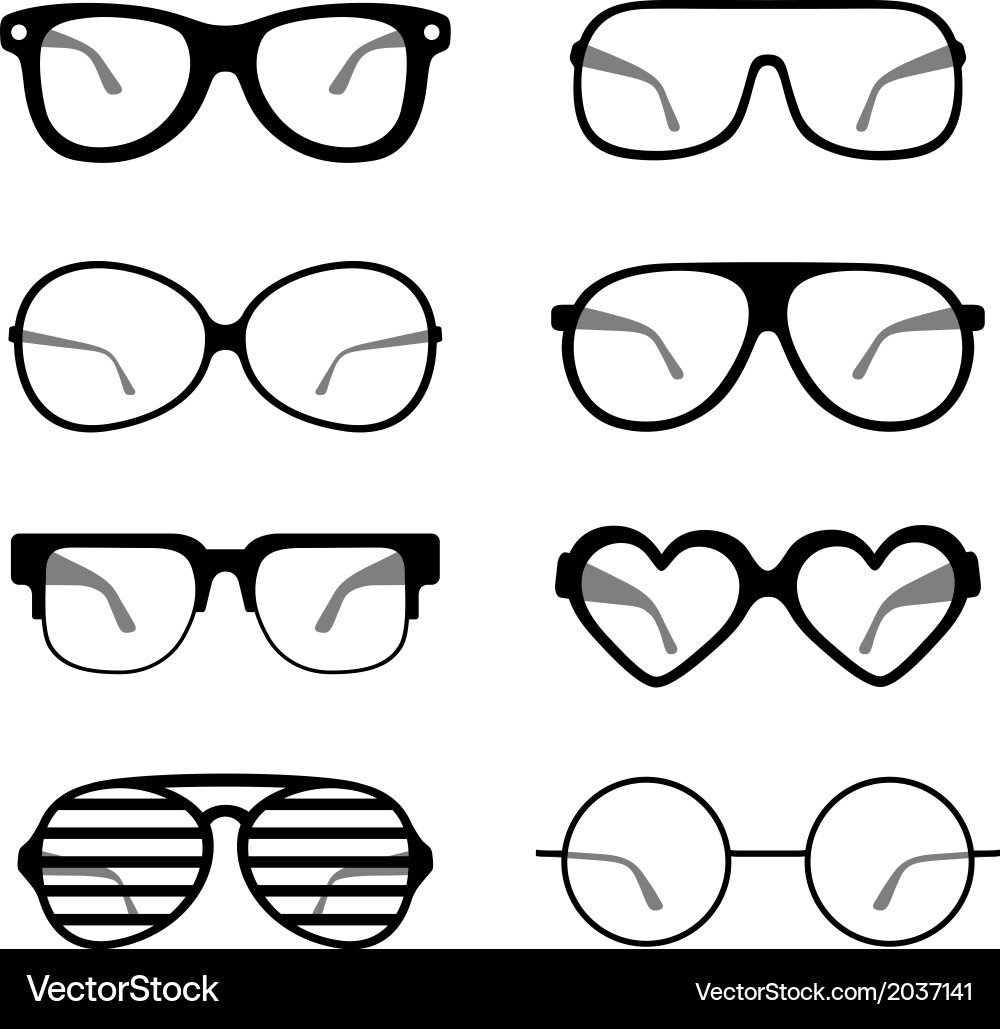 Sonnenbrillen Icon Set vektorbild