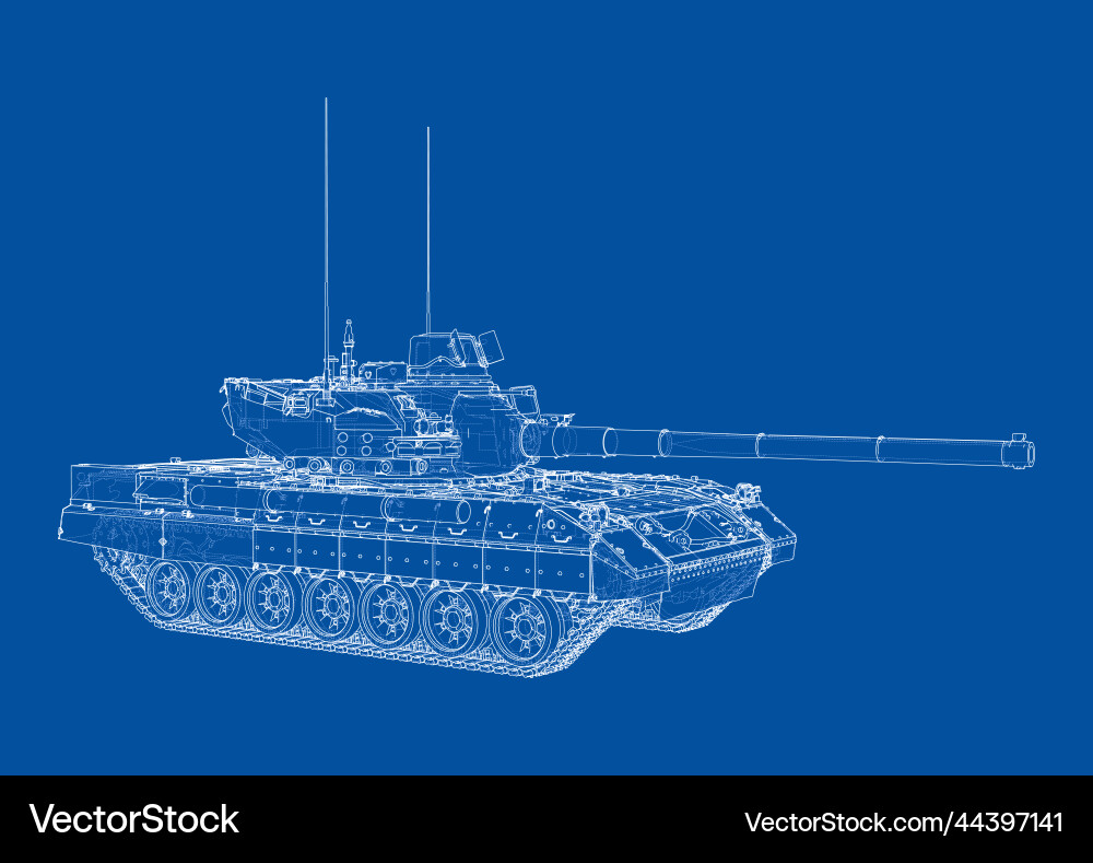 Tank rendering of 3d Tank rendering of 3d Vector Image