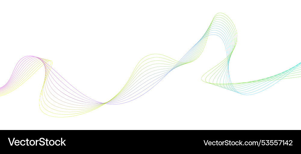 A wave lines with gradient colors A wave lines with gradient colors vector image