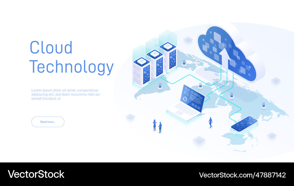 Cloud Storage Isometric Data Center vector image