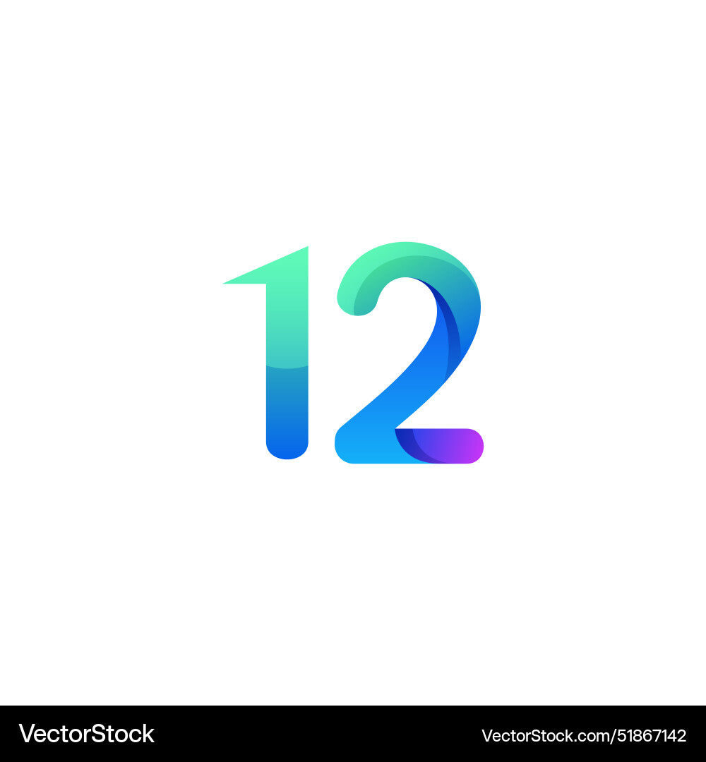Gradient number logo design Gradient number logo design vector image