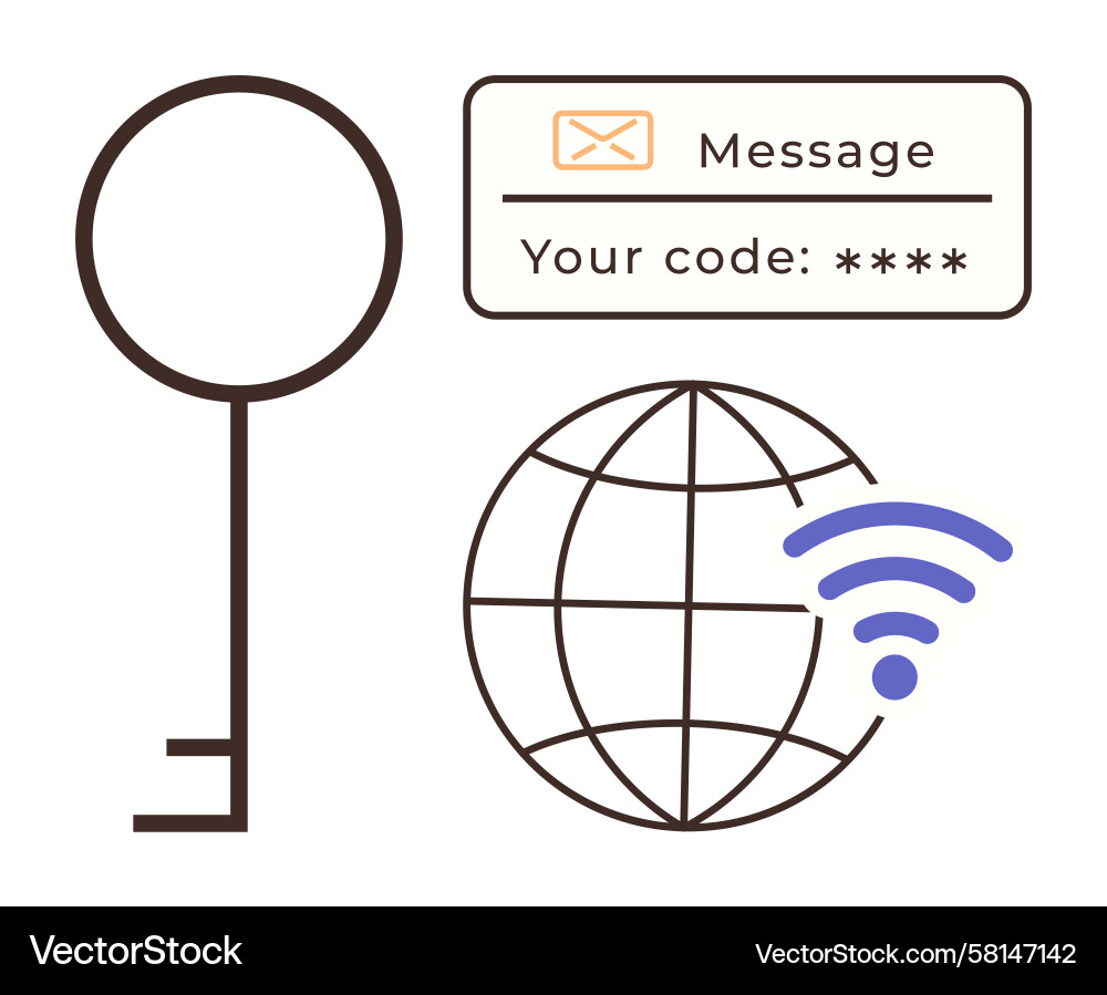 Secure Globe with Wireless Signal Vector Image