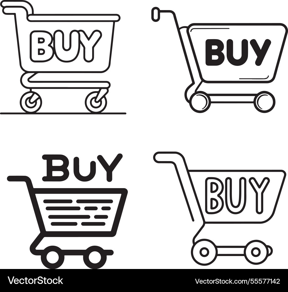 Set of shopping cart icons collection web Vector Image