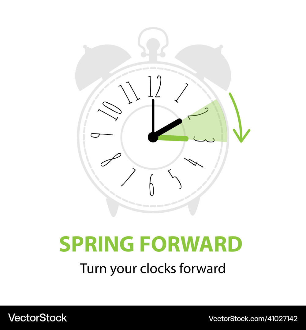 Spring Forward Clock Change vector image
