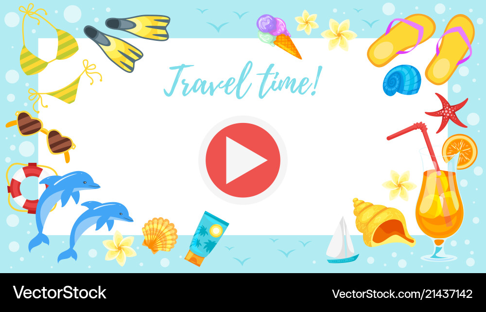 Summer Vacation Photo Frame Vector Image